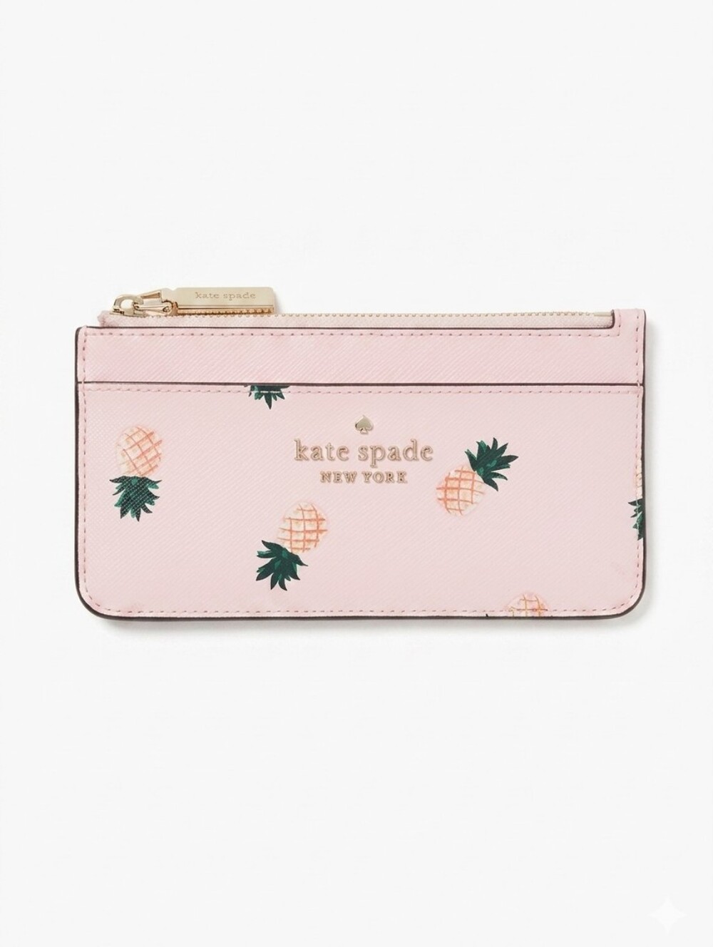 kate spade Pale Pink Pineapple Large Slim Card Holder